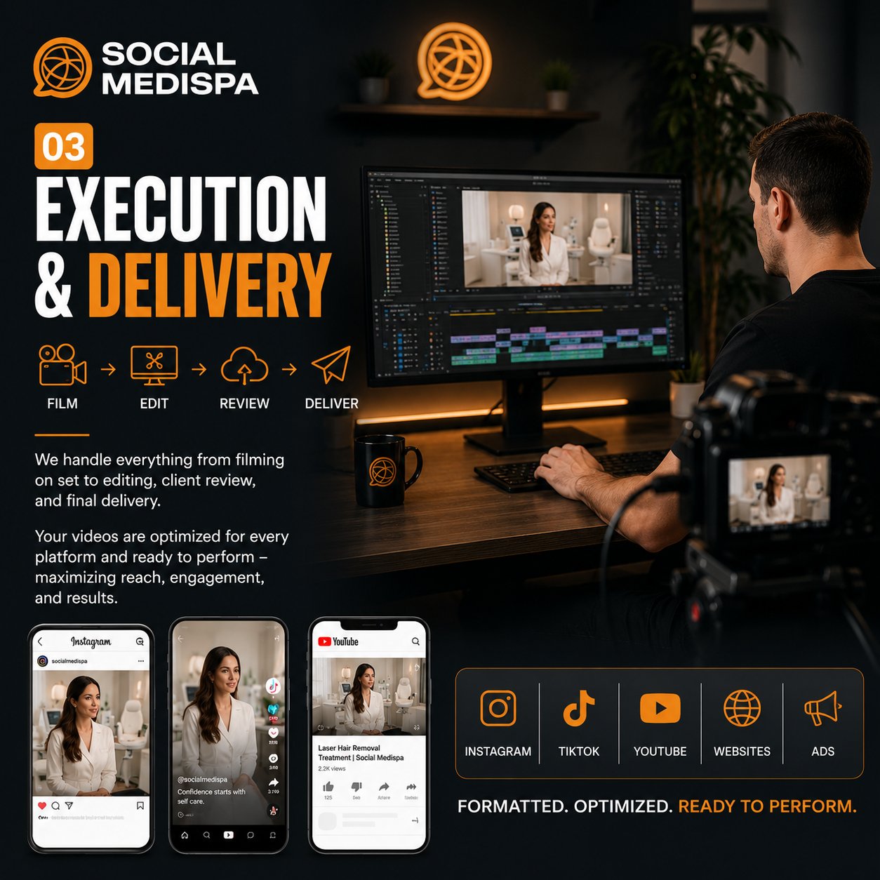 execution and delivery of the social media videos